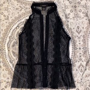 Arden B. Black Lace Top